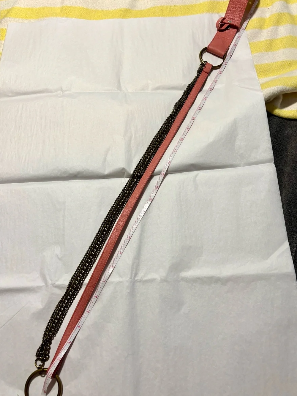 Talbot’s Women's Coral Leather Chain Belt, S, NWT